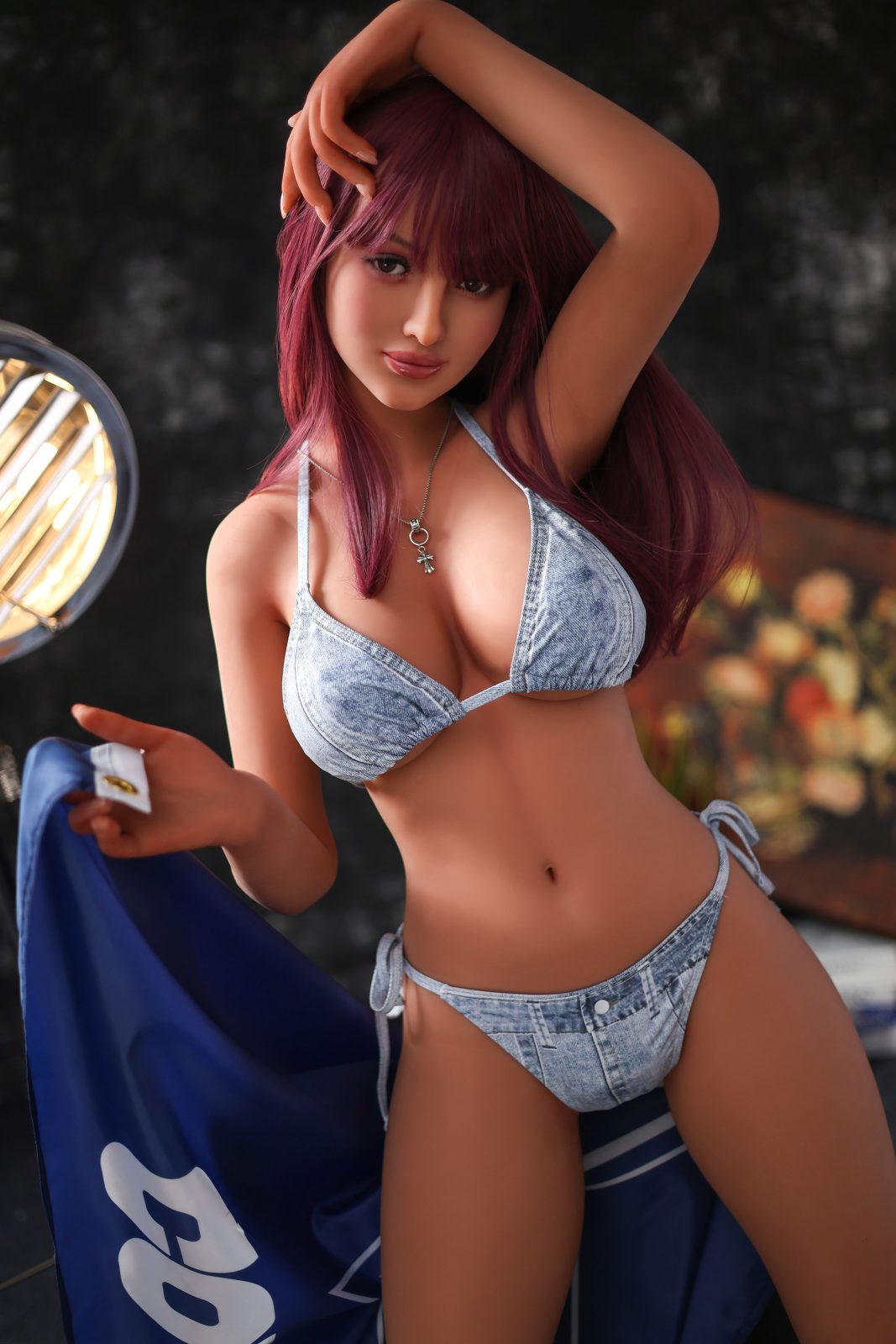 159cm (5ft 3in) Tan Curly Brunette Doll — AL159 [USA Stock] — supplier product photograph