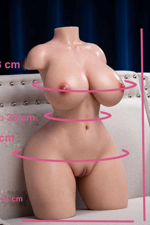 43cm (16.9in) Ivory Compact Silicone Doll Torso — HB-07-W-a [USA Stock]